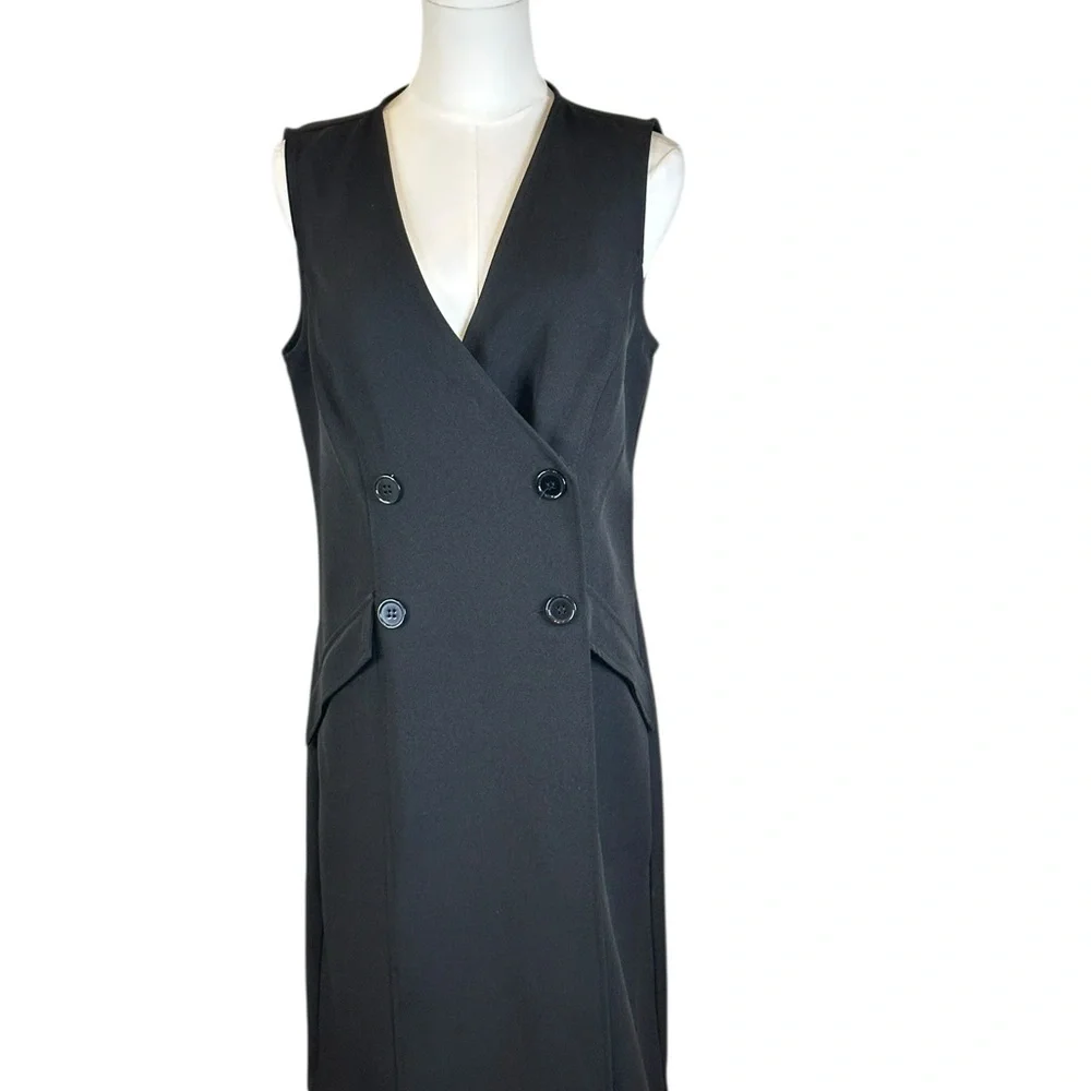 Max Studio Black Double-Breasted Midi Dress - Picture 5 of 12